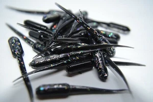 JASONS CRAPPIE STINGER 2" 30 PK GRUBS CRAPPIE LURES JIGS BLACK/PRISM - Picture 1 of 2