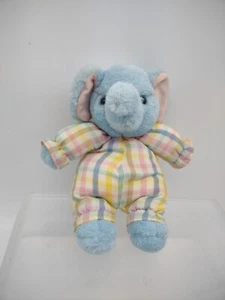 Vintage Russ Berrie Plush Elephant Plaid Body ELOISE - Picture 1 of 14