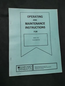 Instrucciones de funcionamiento y mantenimiento del monitor de pulso Harvard modelo 1703 - Imagen 1 de 4