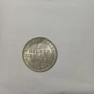 German States 1868C  Prussia  Silber Groschen  KM#485 Original Strike Thru Error - Image 1 of 2