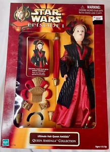 Muñeca Hasbro Queen Amidala 1998 Star Wars Episodio I Ultimate Hair Queen nueva en caja - Imagen 1 de 3