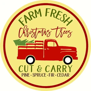 REUSABLE STENCIL 10500 U 12" Farm Fresh Christmas trees Stencil forDoor Hanger - Bild 1 von 1