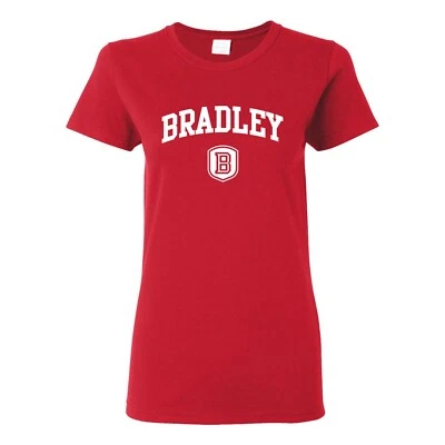 Bradley University Braves Arch Logo Womens T-Shirt - Red - Image 1 of 4