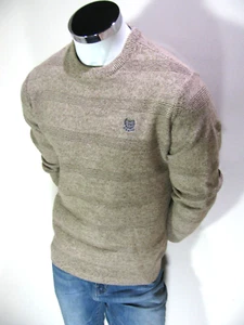 Chaps Ralph Lauren Sweater Mens M Biege Classic Long Sleeve CrewNeck Pullover - Picture 1 of 9