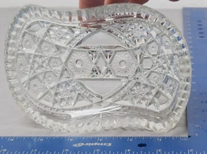 Bandeja de condimentos de caramelo de lujo McKee Fentec de 1900 vidrio corte brillante americano - Imagen 1 de 6