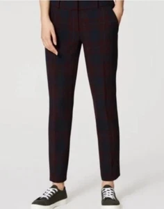 Ann Taylor Navy Plum Subdued Plaid Ankle Slim Stretch Dress Pants 4 NWT Career - Picture 1 of 8