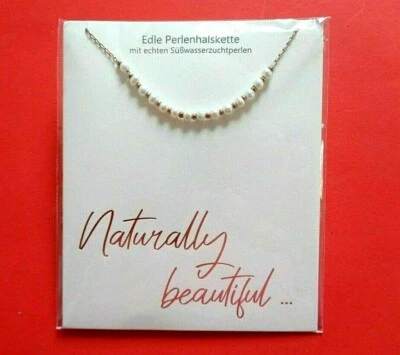 HCA Halskette Perlenhalskette mit echten Süßwasserzuchtperlen Edelstahl Roseverg - Bild 1 von 2