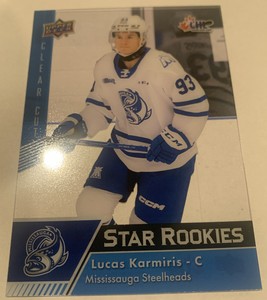 Lucas Karmiris 2022-23 UD CHL Star Rookies Clear Cut Variant Card