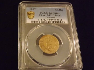 1867  SK Rig    DENMARK     PCGS  Genuine - Image 1 of 2