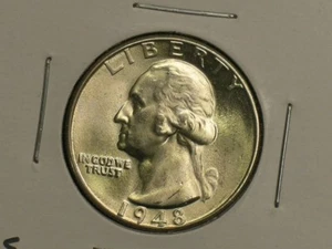 1948-P Very Choice GEM BU Washington Quarter                       E0522-1 - Picture 1 of 2