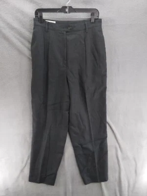 Pantalones de vestir Lands' End 100 % lana para mujer talla 12 altos gris tiro alto pierna recta Foto 1 de 4