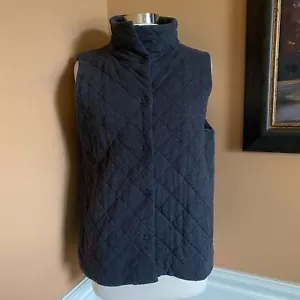 Eileen Fisher Gilet Trapuntato Tutto Cotone Grigio L - Foto 1 di 8