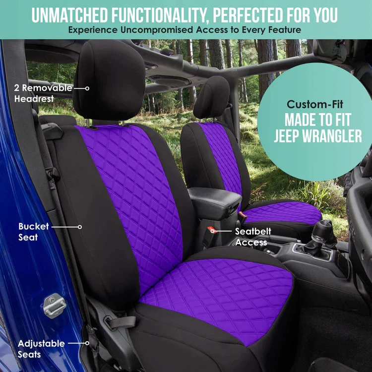 Capas de assento de carro ajuste personalizado FH Group para Jeep Wrangler JL 2018-2023 4DR ou 2DR - Imagem 1 de 2