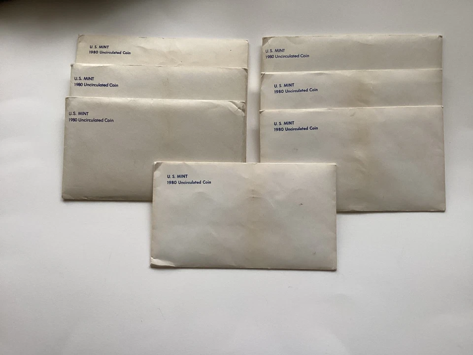 1980 Mint Sets Original Envelopes ( 7 Sets ) - Image 1 of 1