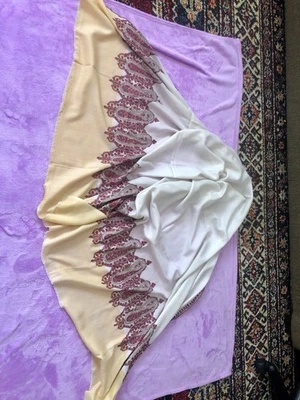 KASHMIR 手工刺绣披肩 100% 现金针工作双色 — 第 1/4 张图片