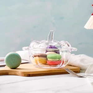 Glass Candy Dish with Lid Candy Jar for Office Desk Party Centerpiece Buffet - Picture 1 of 15