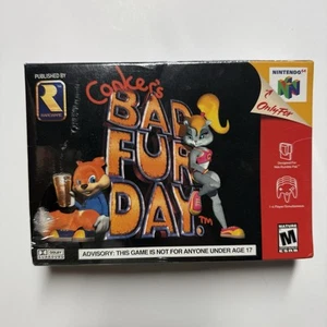 Conkers Bad Fur Day CIB Complete 100% N64 Nintendo 64 CIB cellophane Still On It - Picture 1 of 19