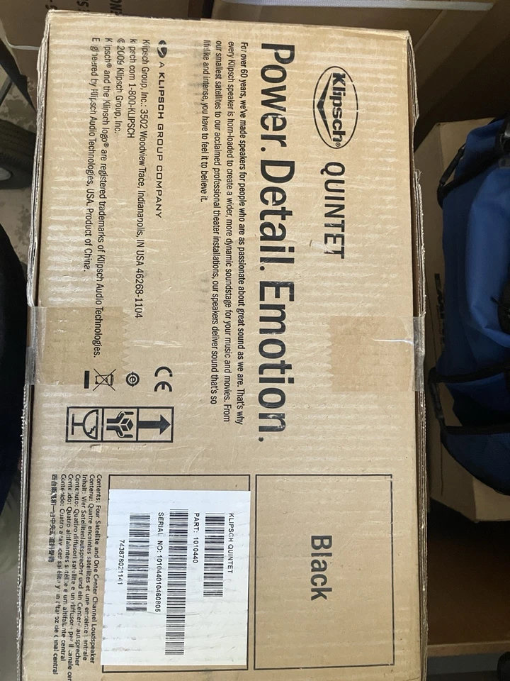 Lote de 5 sistemas de altavoces de cine en casa con sonido envolvente con cable negro Klipsch Quintet Foto 1 de 4