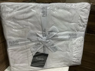 Juego de edredón + fundas Piu Belle Portugal borde con volantes en mal estado 100 % algodón blanco reina Foto 1 de 4