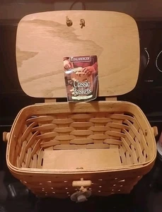 Longaberger 1997 Vintage kleiner Picknickkorb mit Kunststoffschutz 12x12x6 - Bild 1 von 7