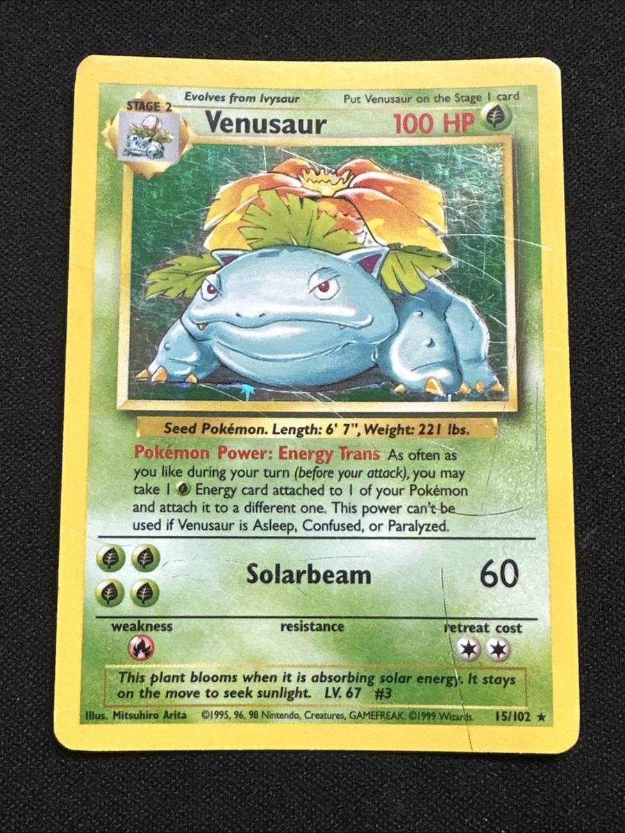 Venusaur Pokémon TCG Base Set Individual Collectible Card Game