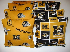 8 CORNHOLE MISSOURI MIZZOU TIGERS CORN HOLE BEAN BAGS BAGGO TAILGATE TOSS - Picture 1 of 1