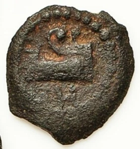 JUDÄA Prutah HEROD ARCHELAUS Kriegsgaleere PFROW antike jüdische Münze Hendin 1197 345 - Bild 1 von 2
