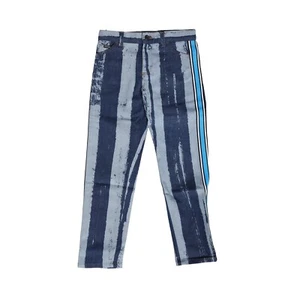 DOLCE & GABBANA Kids Jeans Blue Cotton Striped Denim Trouser s. Tag 8 RRP 570usd - Picture 1 of 6