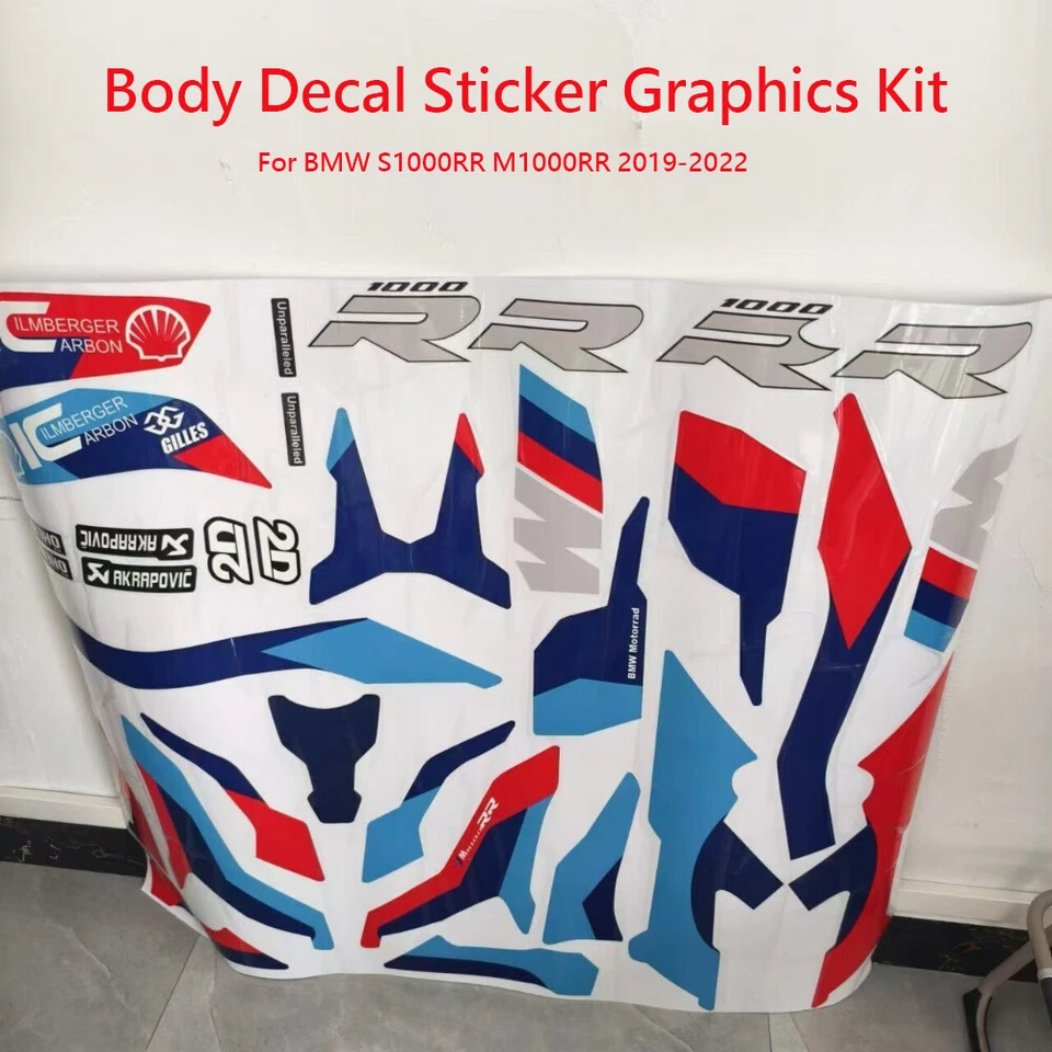 Nuevo kit de gráficos adhesivos de carrocería de carenado para BMW S1000RR M1000RR 2019-2022  Foto 1 de 4