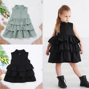 Summer Kid Baby Girls Party Pageant Ruffles Princess Tutu Dresses Clothes - Picture 1 of 12