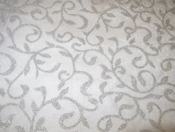 Crystal Organza Reliefdruck und Pailletten rot Glitzer