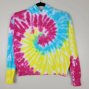 Central Park West KID 10 Colorful Tie-Dyed Thin Knit Sweatshirt With Hoodie - Picture 1 of 7