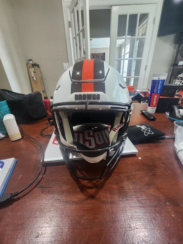 White Alternate Cleveland Browns Riddell Speedflex  2023 Helmet Sz L W/ 808 MASK Cover