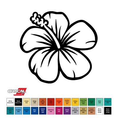 Hibiscus Hawaiian Flower Die Cut Permanent Sticker Vinyl Decal 3.7" CHOOSE COLOR - Image 1 of 3