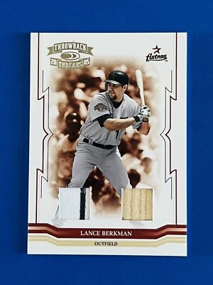 Tarjeta de murciélago y camiseta Donruss Throwback Threads Lance Berkman GU 2005 #17; #d/100 Foto 1 de 2
