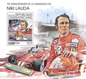 África Central - Niki Lauda 2019 Fórmula Uno - Hoja de recuerdo de estampillas - CA191002b - Imagen 1 de 1