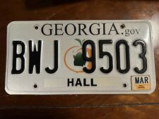 Georgia 2015 Hall County License Plate BWJ 9503