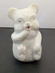 Vintage Hartplastik Roly Poly weiß BÄR wackelt mit Glocke - Bild 1 von 7