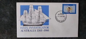 1980 AUSTRALIA DAY HMAS INVESTIGATOR FDC - GORDON PMK - Picture 1 of 1