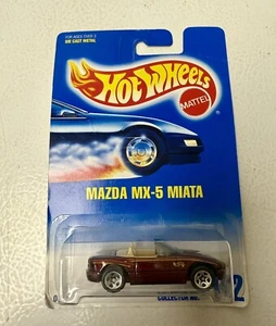 Hot Wheels Metallic Burgundy Red Mazda Miata MX-5 #172 B2-1991 - Picture 1 of 2