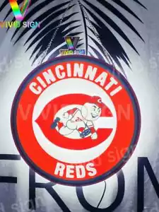 Cincinnati Reds 20"x20" 3D LED Neon Beer Bar Sign Display Light Lamp - Picture 1 of 6