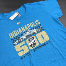 2023 Indianapolis 107TH Running Indy 500 Race T- Shirt Blue Size Womens 2XL NWT