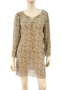 ALLEGRA HICKS Silk Georgette Printed Swim Coverup Tunic Dress UK 14 US 10 - Picture 1 of 7