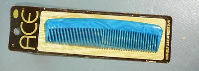 Peine Bolsillo Vintage ACE 5" Azul Nº 01 en paquete original USA Foto 1 de 4