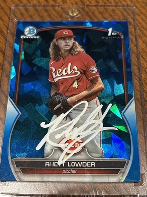 Rhett Lowder Auto - Bowman 1st Sapphire Blue - In Person Auto - Image 1 of 3