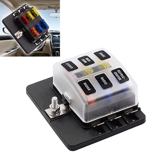 6 Way Circuit Standard ATO ATC Blade LED Fuse Box Block Holder Terminals - Picture 1 of 8