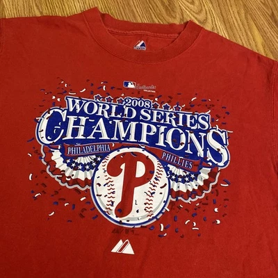 VINTAGE 90’s PHILADELPHIA PHILLIES SHIRT SIZE M 2008 WORLD SERIES CHAMPIONS MLB - Image 1 of 4