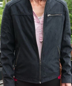 Jack & Jones Bikerjacke Rocky Fake Suede Herren Wildlederimitat Gr. S , Schwarz  - Bild 1 von 7