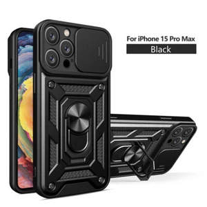 Stoßfeste Hülle für iPhone 15 14 Pro Max Kameraobjektiv Schiebeabdeckung Schülle - Picture 1 of 25