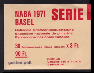 Suiza Bl. 21 NABA 1971 matasellado 30 unidades en caja de envío #f696 - Imagen 1 de 3